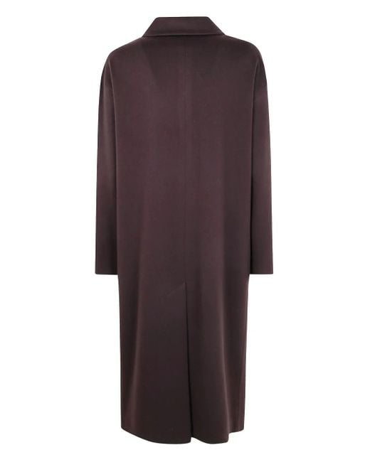 Tagliatore Purple Double-Breasted Wool Coat