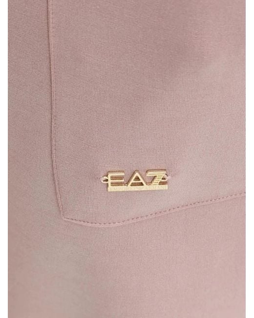 EA7 Pink Logo-Plaque Track Pants