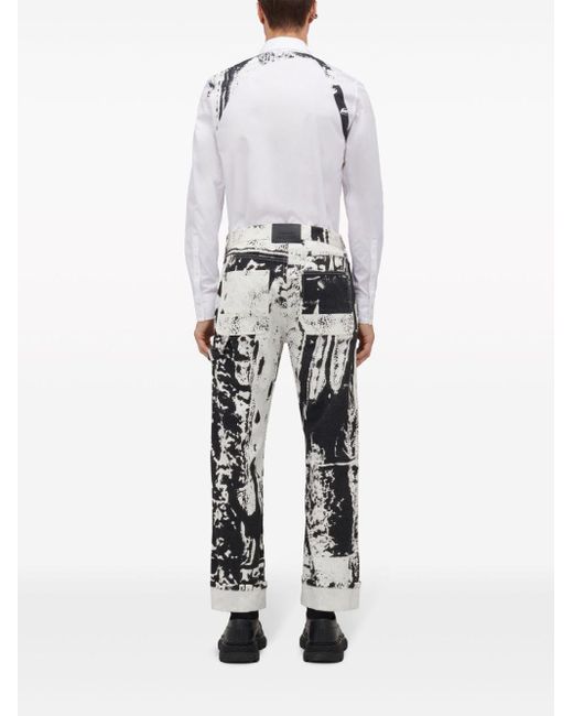Alexander McQueen Cropped-Jeans mit Fold-Print in White für Herren