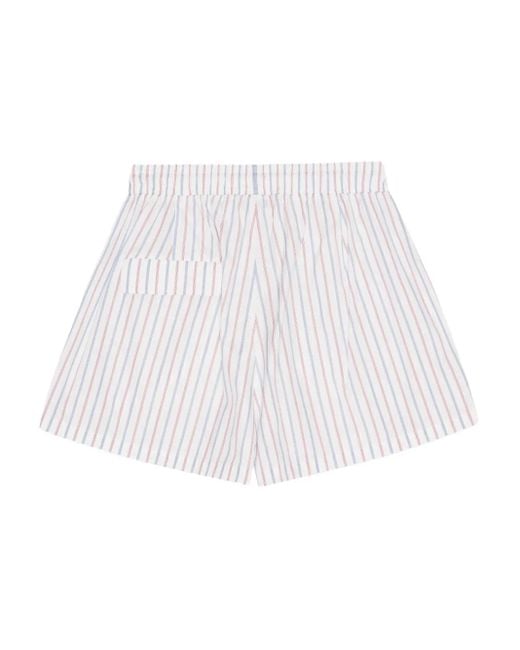 Remain Gestreepte Shorts in het White