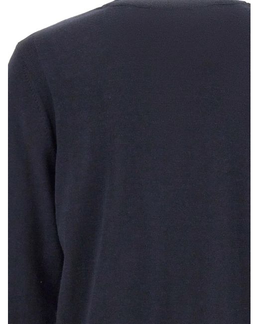 Boss Blue Crew-Neck Ribbed-Hem Sweater for men