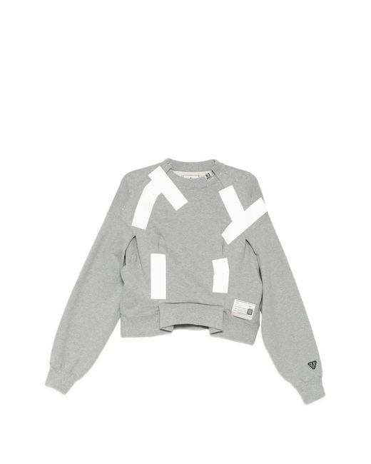 Maison Mihara Yasuhiro White Tucked Tape-Detail Sweater