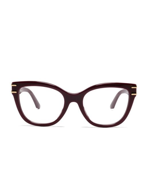 Dolce & Gabbana レディース ブラウン キャットアイ眼鏡フレーム 
