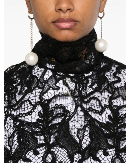 Fabiana Filippi Black Lace Midi Dress