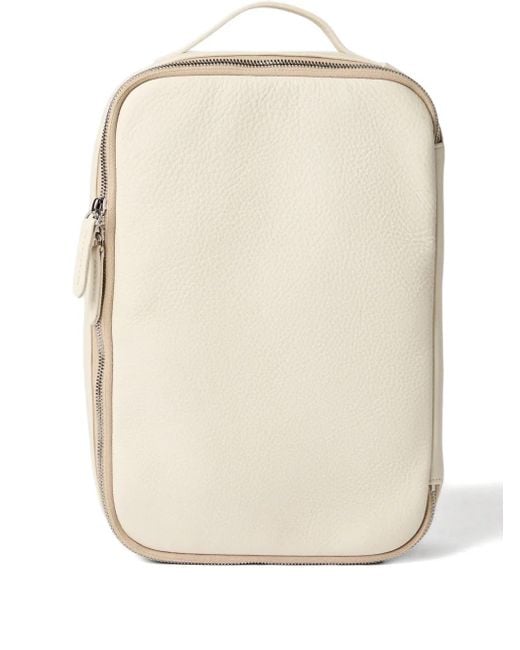 Brunello Cucinelli Natural Leather Zip-Top Shoe Organizer for men