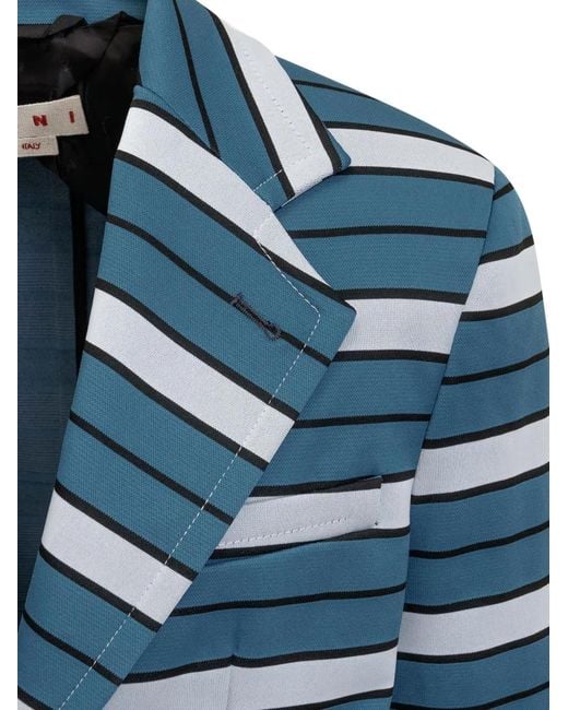 Marni Gestreepte Blazer in het Blue voor heren