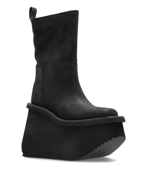 Rick Owens Black Platform Ankle Boots for men