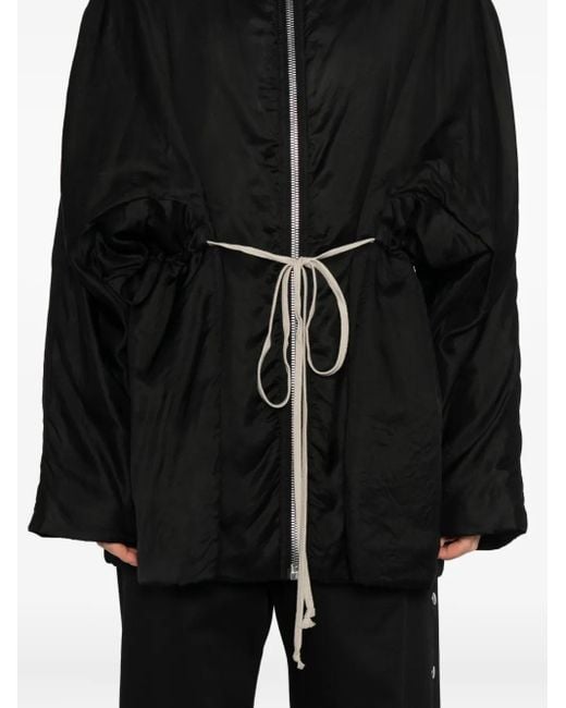 Rick Owens Black Drawstring-Hem Jacket