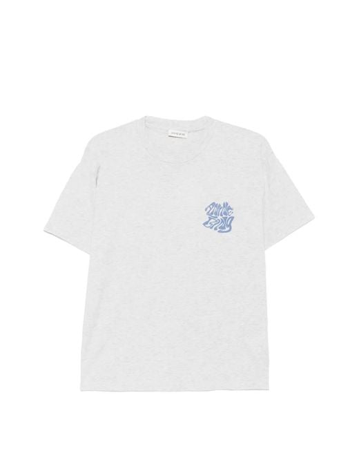 Anine Bing White Cade Logo-Print Cotton T-Shirt
