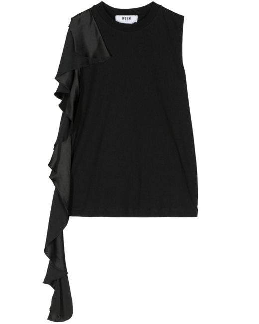Blusa con detalle drapeado MSGM de color Black