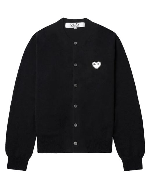 COMME DES GARÇONS PLAY Black Heart-Appliqué Cardigan
