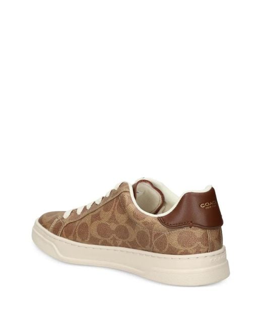 COACH Brown High Line Monogram Sneakers