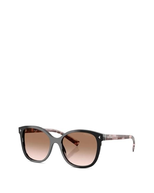 Prada Black Tortoiseshell-Effect Cat-Eye Sunglasses