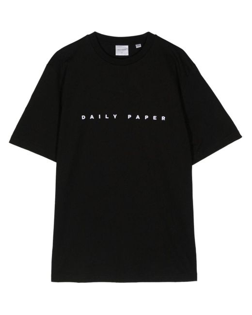 Daily Paper Black Logo-print Cotton T-shirt for men