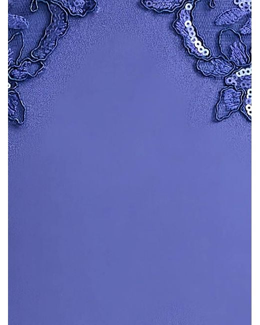 Tadashi Shoji Blue Vicente Embroidered Maxi Dress