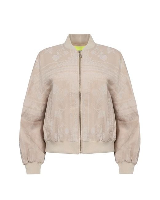 Twinset Natural Floral-Print Bomber Jacket