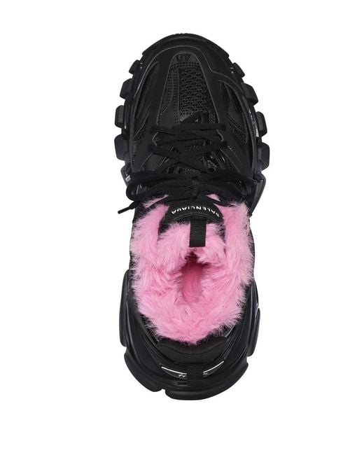 Balenciaga Black Track Faux Fur-Lined Sneakers