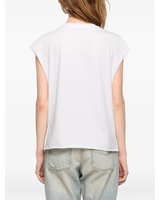 Zadig & Voltaire White Cloe Crew-Neck T-Shirt
