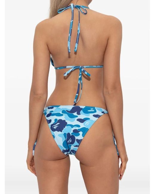 A Bathing Ape Bikini Met Camouflage-Print in het Blue