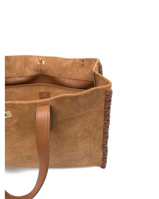 Anya Hindmarch Brown Mortimer Braided-Detail Leather Tote Bag
