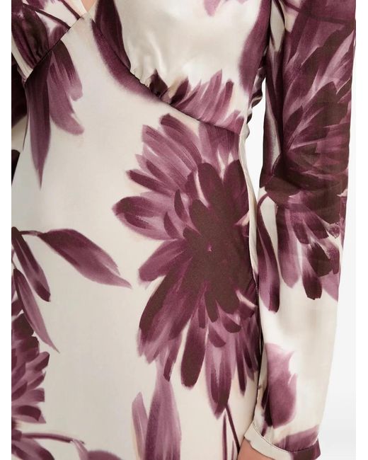 Twinset Pink Floral-Pattern V-Neck Maxi Dress