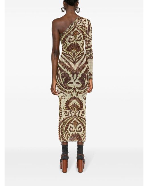 Etro Natural Abstract-pattern One-shoulder Dress