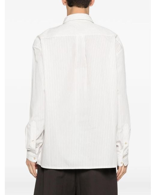 A Kind Of Guise White Chemise Rayée Gusto À Manches Longues for men