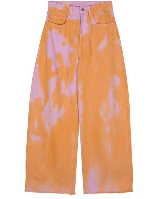 Marques'Almeida Orange High-rise Wide-leg Jeans