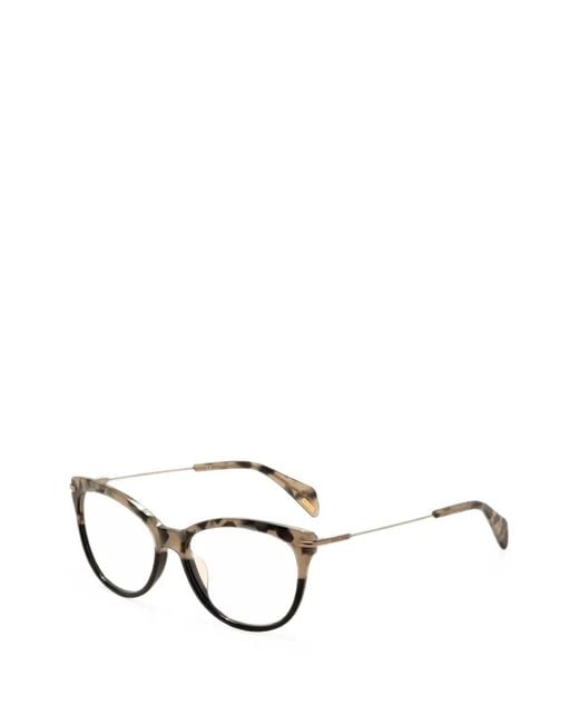 Police White Tortoiseshell-Effect Cat-Eye Glasses