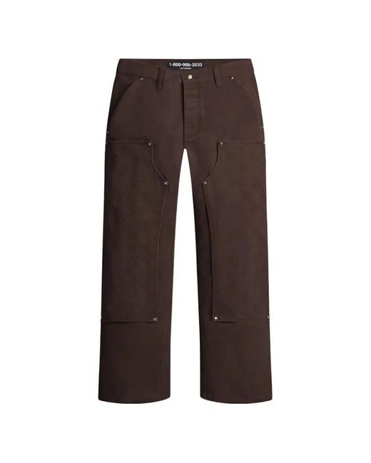 LOSTSHDWS Brown Detached Double-Knee Trousers for men