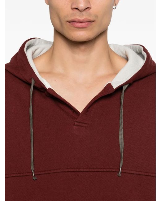 Maison Margiela Red Long-Sleeve Hoodie for men
