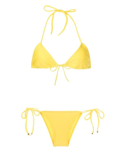 Amir Slama Yellow Halterneck Triangle Bikini