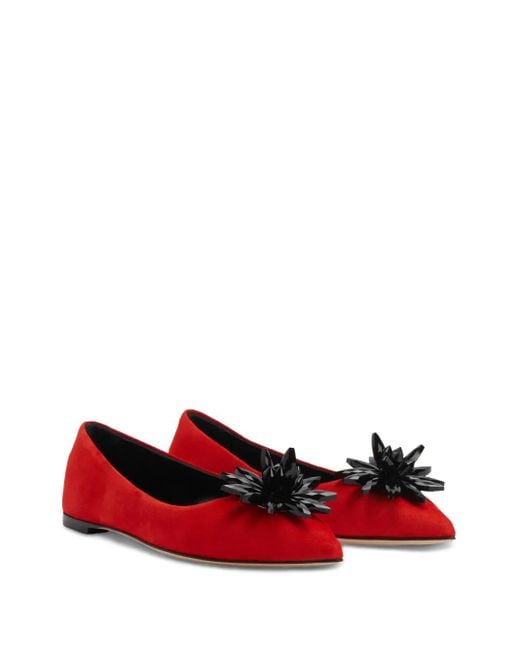 Giuseppe Zanotti Red Valliee Ballet Flats