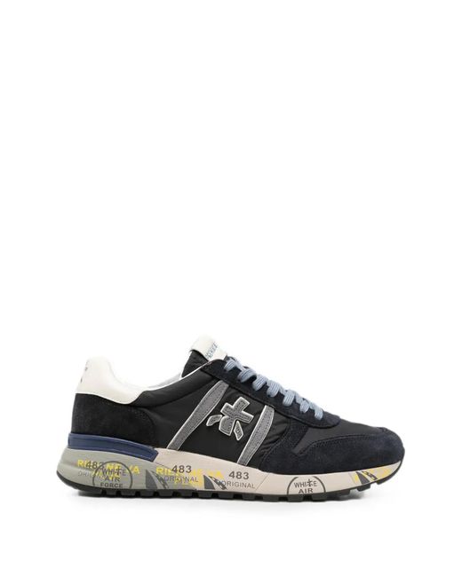 Premiata Black Lander Logo-Patch Sneakers for men