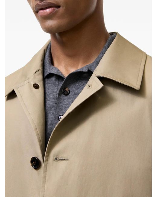 Burberry Natural Meadowbank Contrast-Collar Overcoat for men
