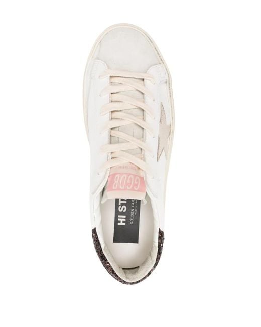 Golden Goose Deluxe Brand White Hi Star Platform Sneakers
