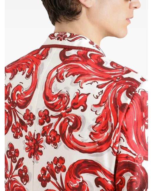 Dolce & Gabbana Red Sicilia Light Single-Breasted Jacket for men