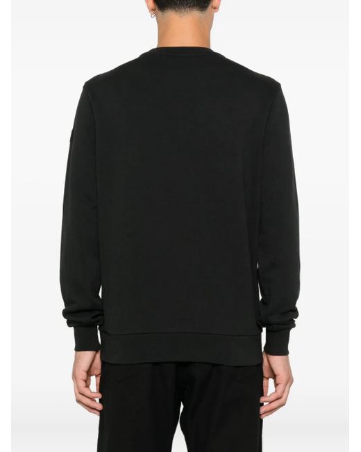 Moncler Black Embroidered Logo Sweatshirt for men