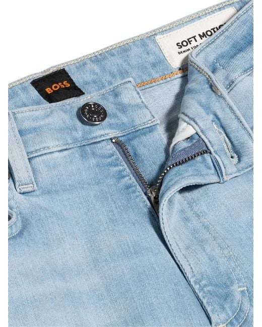Boss Blue Split-Hem Flared Trousers