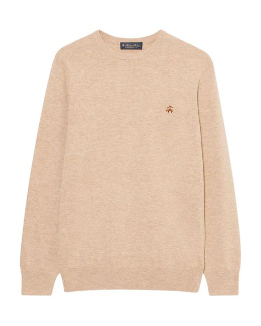 Brooks Brothers Natural Lambswool Crew-Neck Sweater for men