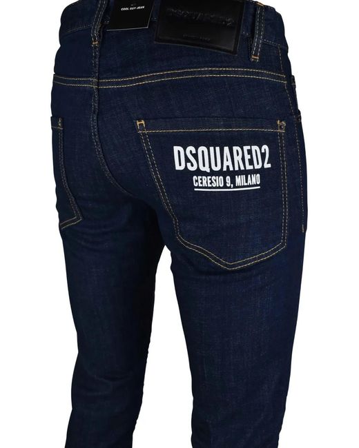 DSquared² Blue Cool Guy Logo-Patch Jeans for men