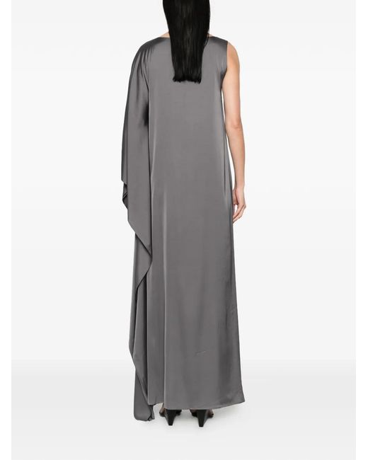 Silkylicious Gray Muse Asymmetric Maxi Dress