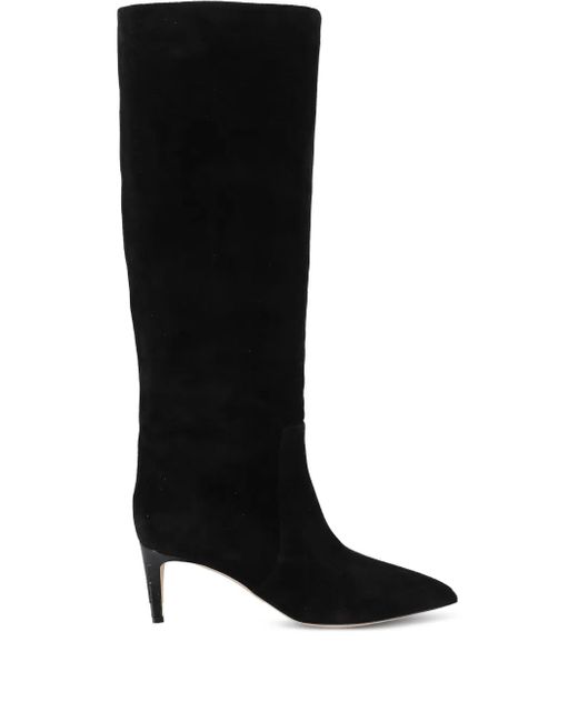 Paris Texas Black Suede Pointed-Toe Knee-High Boots