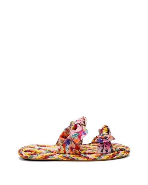 Zimmermann Pink Carousel Linen Sandals