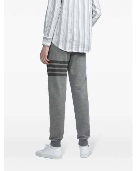 Thom Browne Gray Striped Cotton Track Pants for men