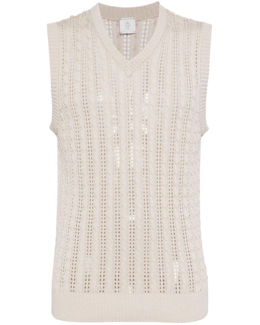 Eleventy Natural Knitted Cotton Vest for men