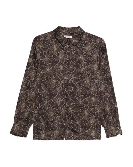 Marc O' Polo Brown Floral-Pattern Shirt