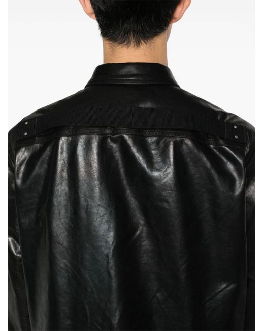 Veste Outershirt en cuir Rick Owens pour homme en coloris Black