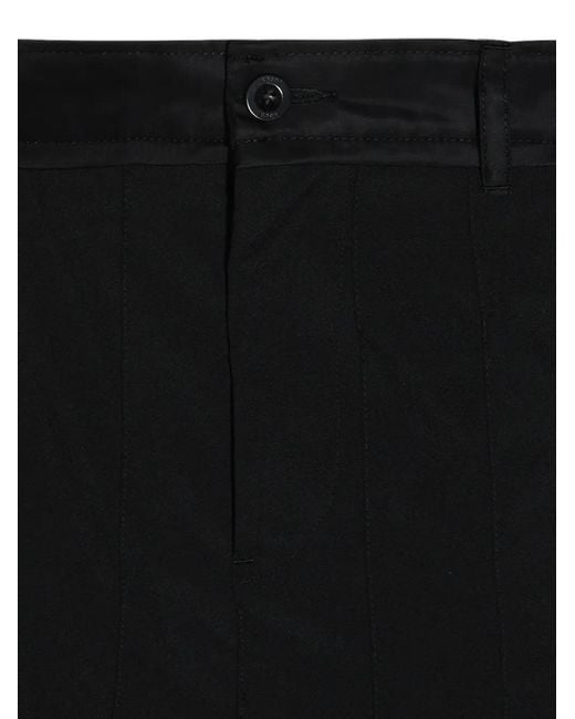 Sacai Black Pleated Layered Midi Skirt