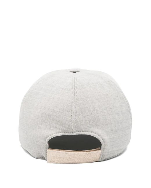 Eleventy White Contrast Trim Hat for men